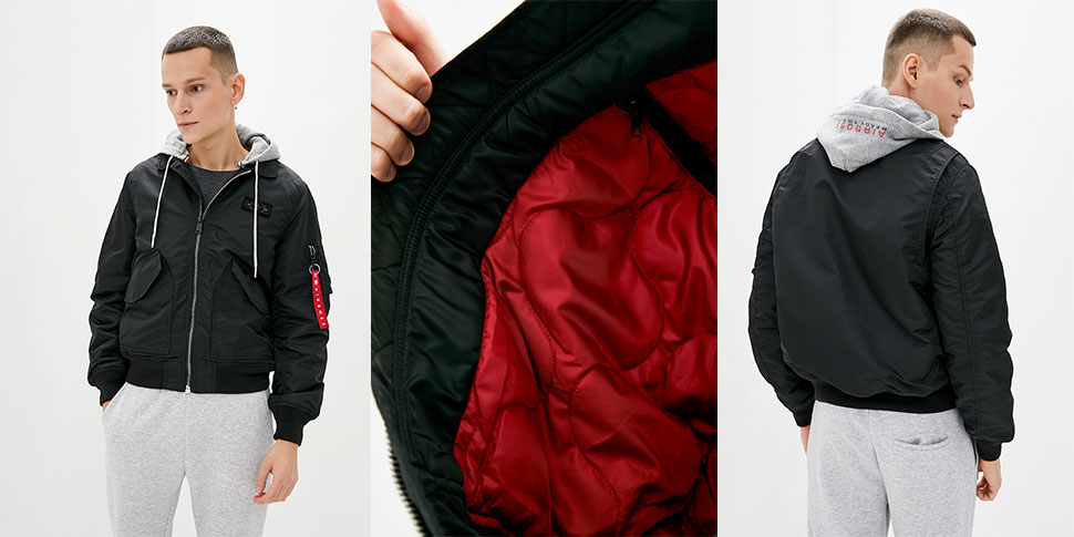 Изображение: Демисезонная куртка бомбер "CWU Pilot Hooded" от Airboss