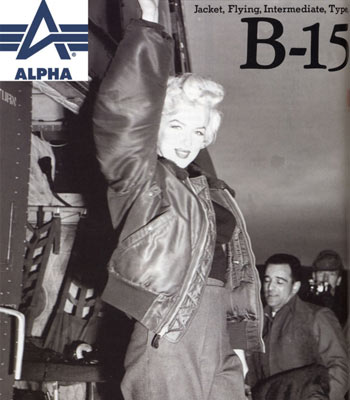 Мэрилин Монро в летной куртке B-15 FLIGHT JACKET Мэрилин Монро в летной куртке B-15 FLIGHT JACKET